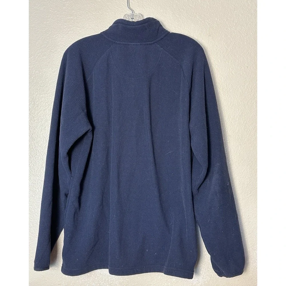The North Face Waffle Weave 1/4 Zip Pull Over Sweatshirt Blue Men's Size L